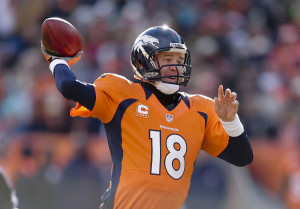 Denver Broncos quarterback Peyton Manning throws a pass in the first quarter of an NFL football game against the Kansas City Chiefs, Sunday, Dec. 30, 2012, in Denver. (AP Photo/Joe Mahoney)